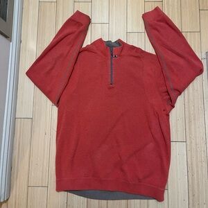 Tommy Bahama Henley XL Salmon 28” L X 25” Wide Sweatshirt 1/4 Zipper